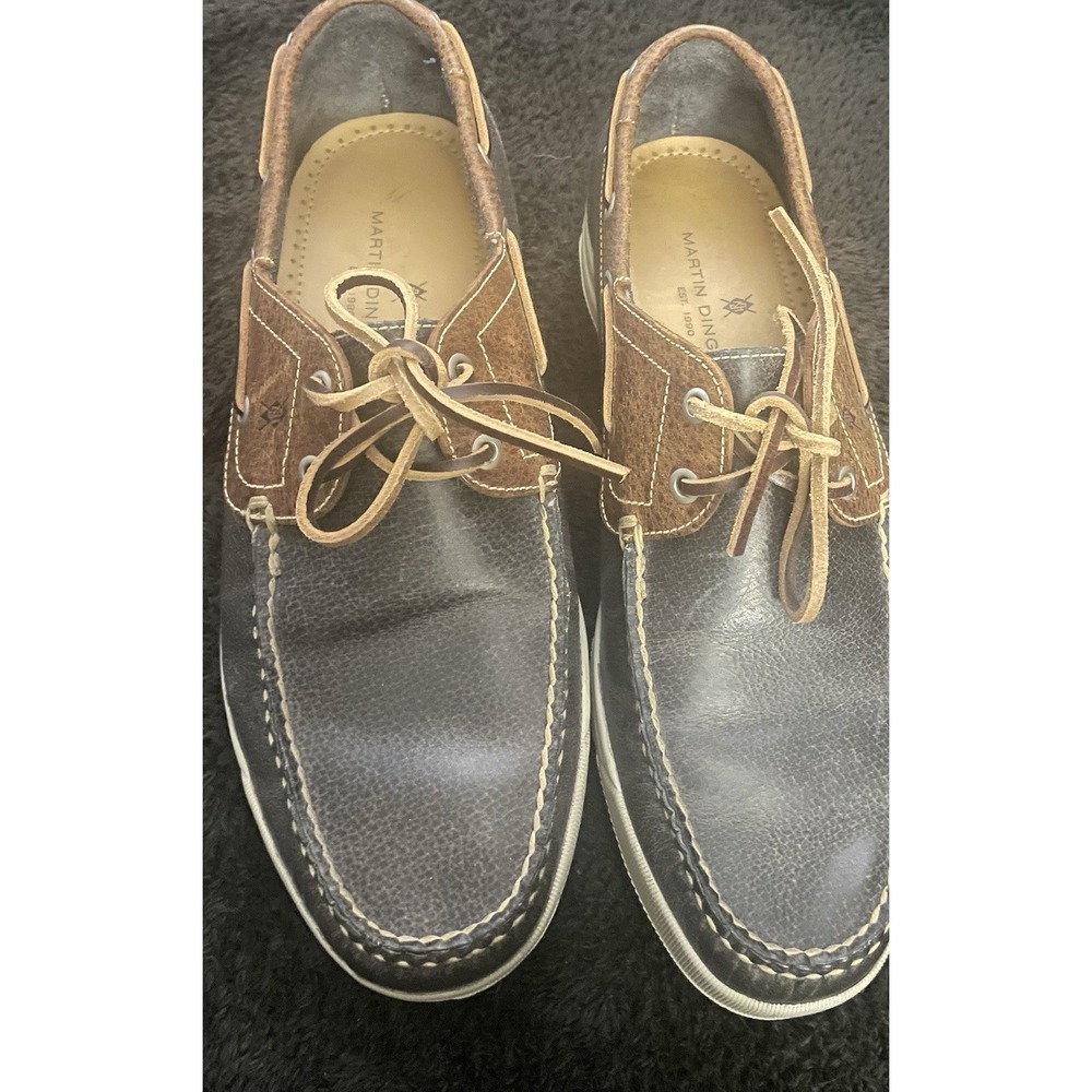Mark Dingman Kennedy All Sport Boat Buffalo Leather Loafers Vibram Size:10.5W